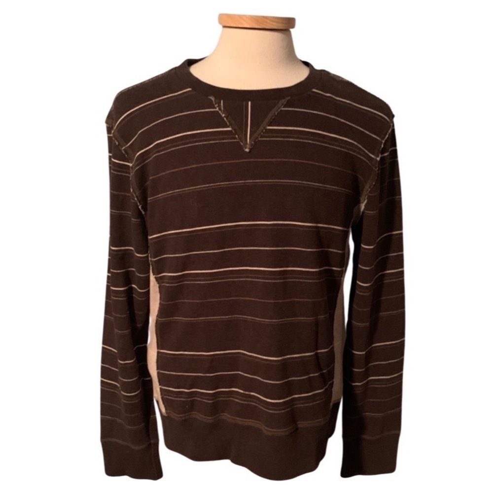 Hugo Boss Large Black Striped Long Sleeve Boss Orange Shirt